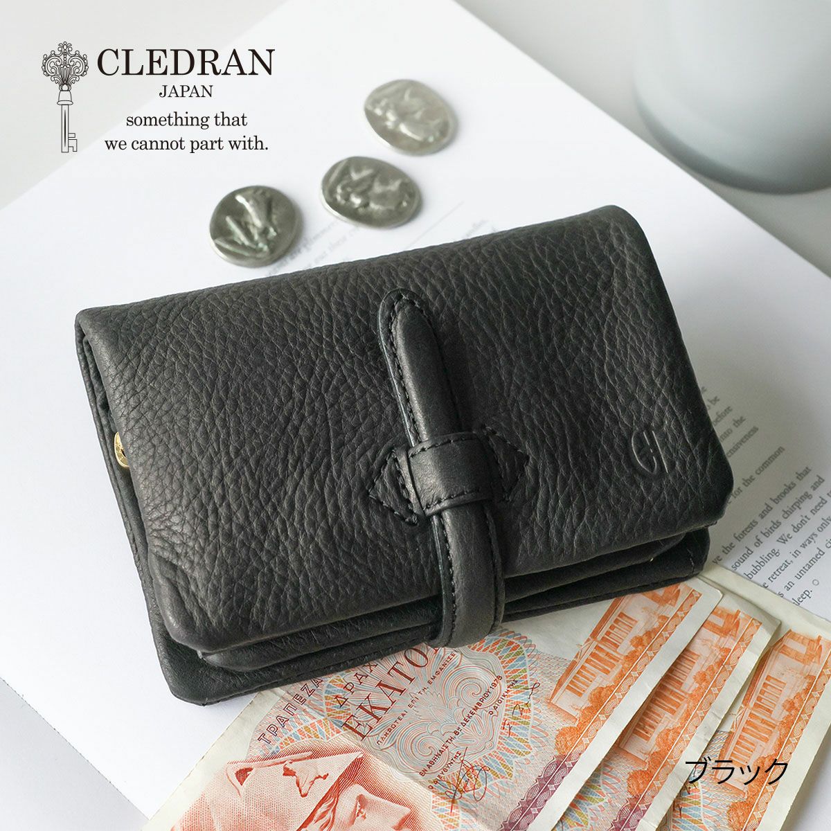CLEDRAN クレドラン NOUVE ノーヴェ 小銭入れ付き二つ折り財布 CR