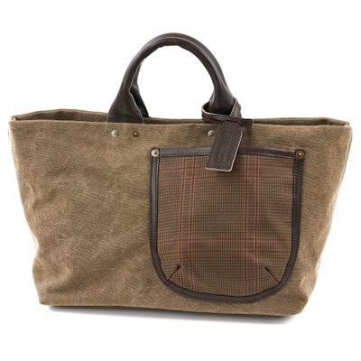 BEAU DESSIN S.A. ボーデッサン ギャバチェック トートバッグ 横長タイプ GC1998