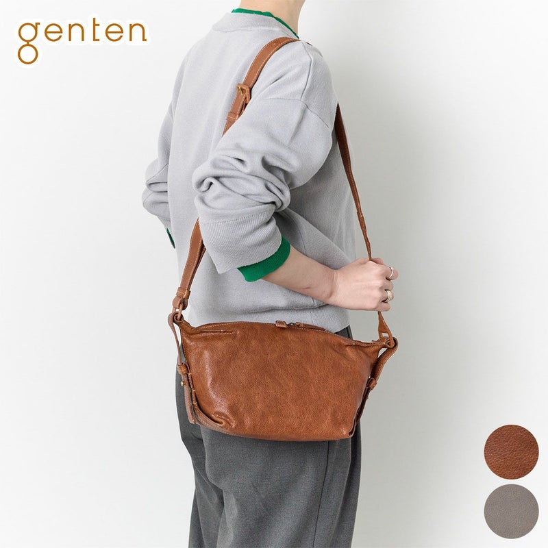 genten ゲンテン Vintage buffalo ヴィンテージバッファロー ショルダーバッグ 44878