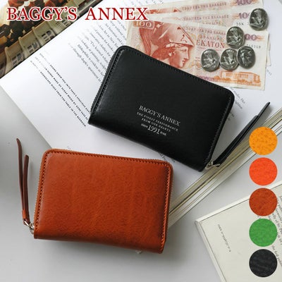 BAGGY'S ANNEX バギーズアネックス NATURAL BOX ナチュラルボックス 小銭入れ付き二つ折り財布（ラウンドファスナー式 ） LZKM-3601