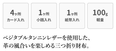 BAGGY'S ANNEX バギーズアネックス NATURAL BOX ナチュラルボックス 小銭入れ付き三つ折り財布 LZKM-3602