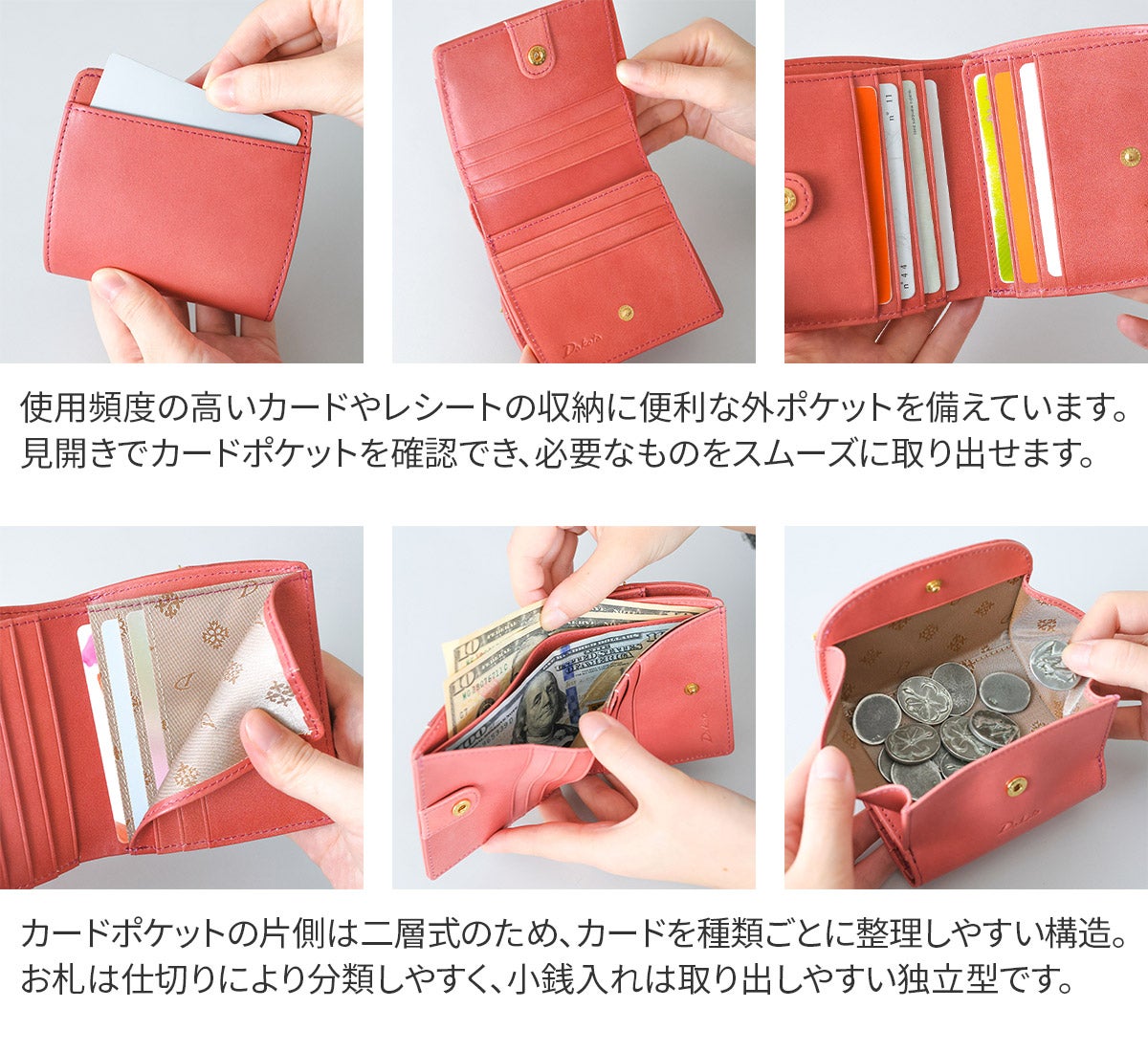 Dakota ダコタ エルビエ 小銭入れ付き二つ折り財布 0031920