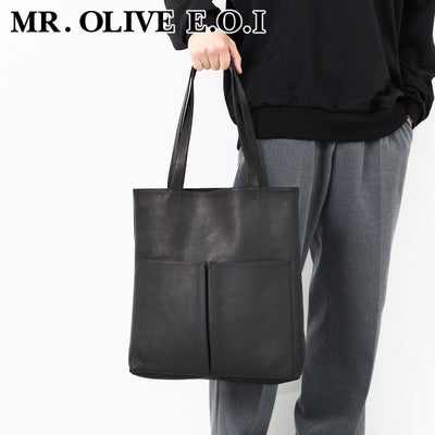 MR.OLIVE E.O.I ミスターオリーブ イーオーアイ IMPERMA-LEATHER インパーマレザー GUSSET POCKET TOTE BAG ME651