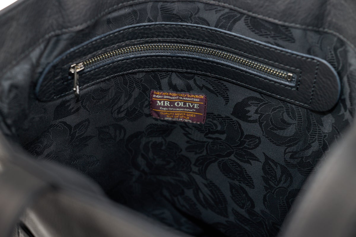 MR.OLIVE E.O.I ミスターオリーブ イーオーアイ IMPERMA-LEATHER インパーマレザー GUSSET POCKET TOTE BAG ME651