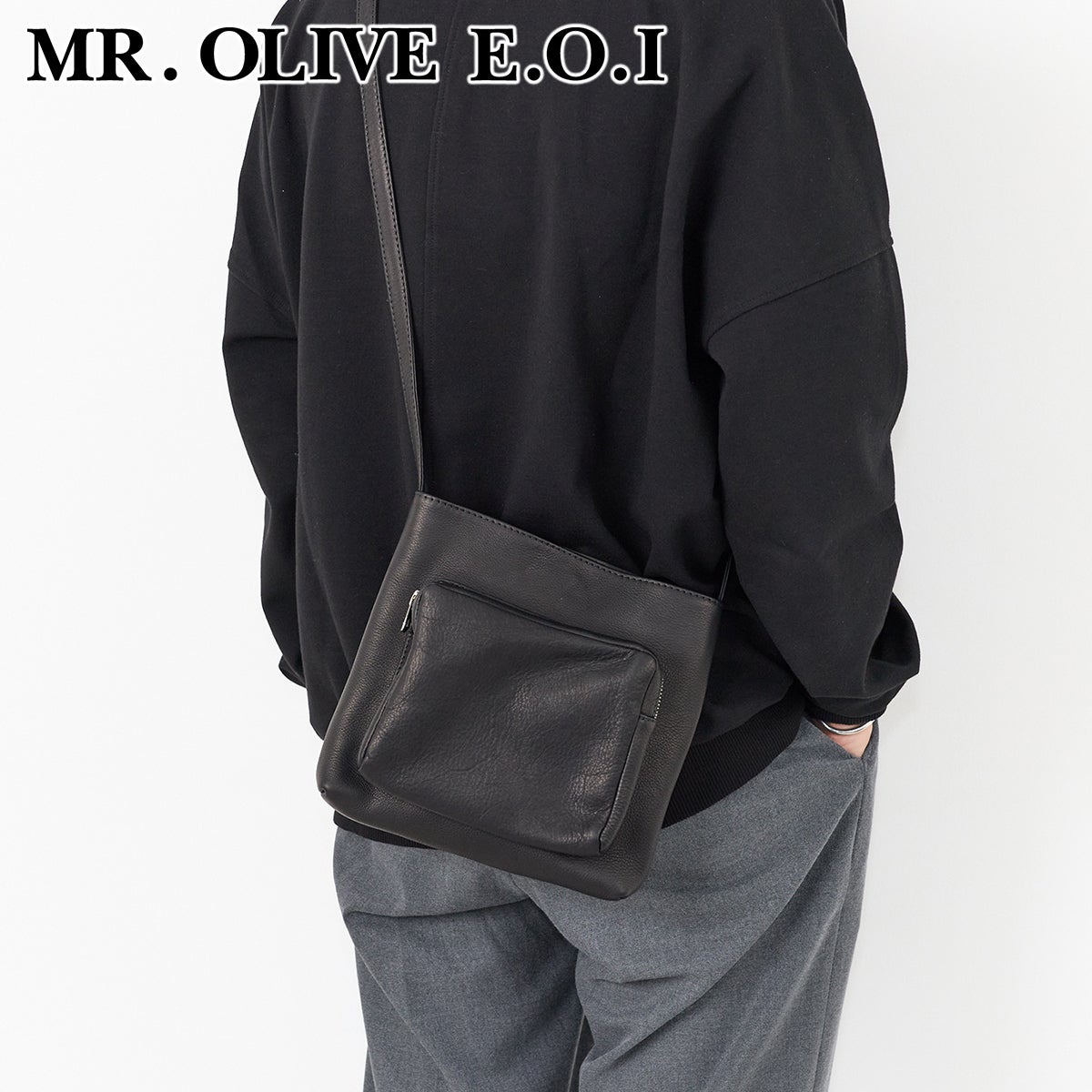 MR.OLIVE E.O.I ミスターオリーブ イーオーアイ IMPERMA-LEATHER インパーマレザー GUSSET POCKET COMPACT SHOULDER BAG ME652