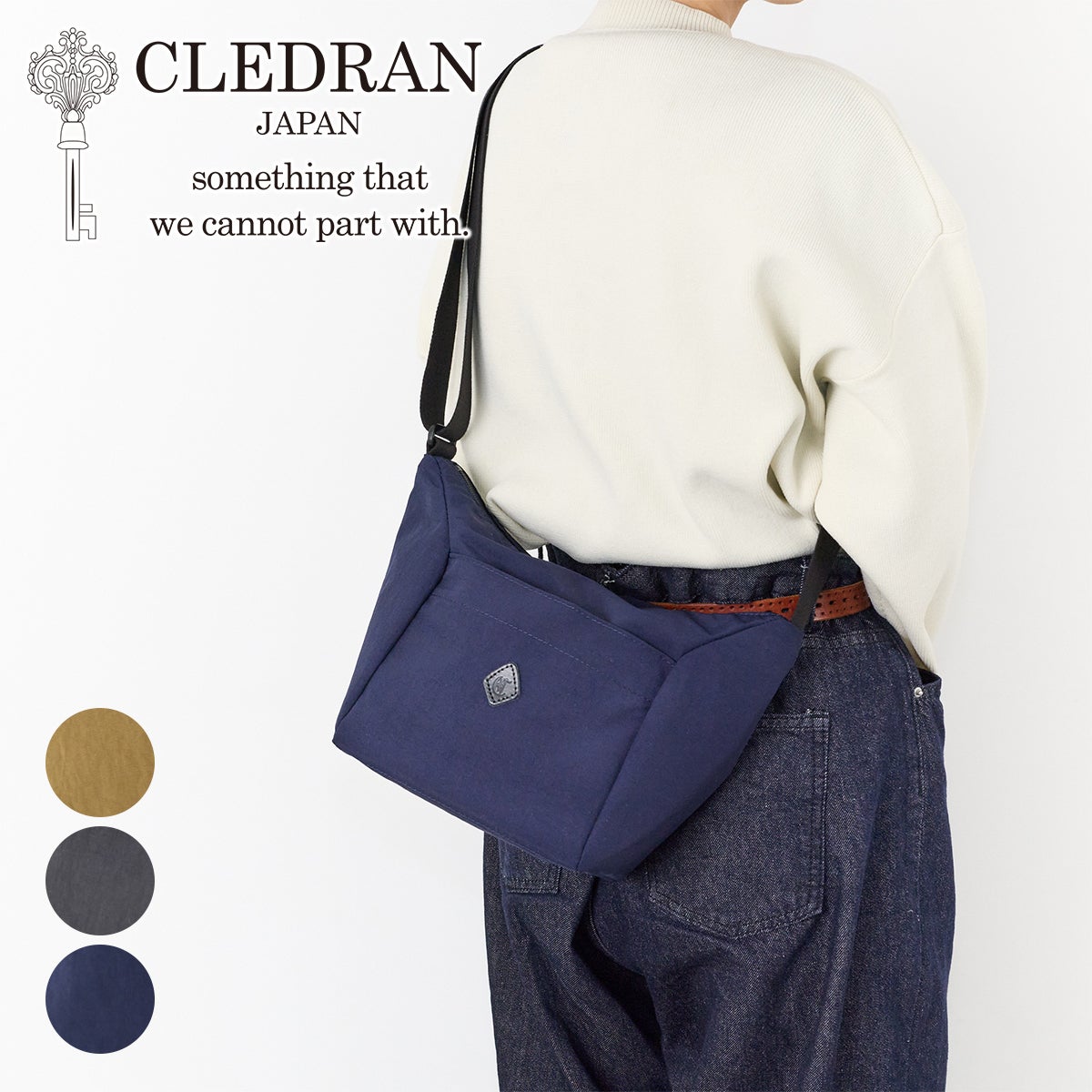 CLEDRAN(クレドラン) ショルダーバッグ - ライトブルー レザー CLEDRAN（クレドラン） お財布 ポシェット レディース 本革 ショルダー