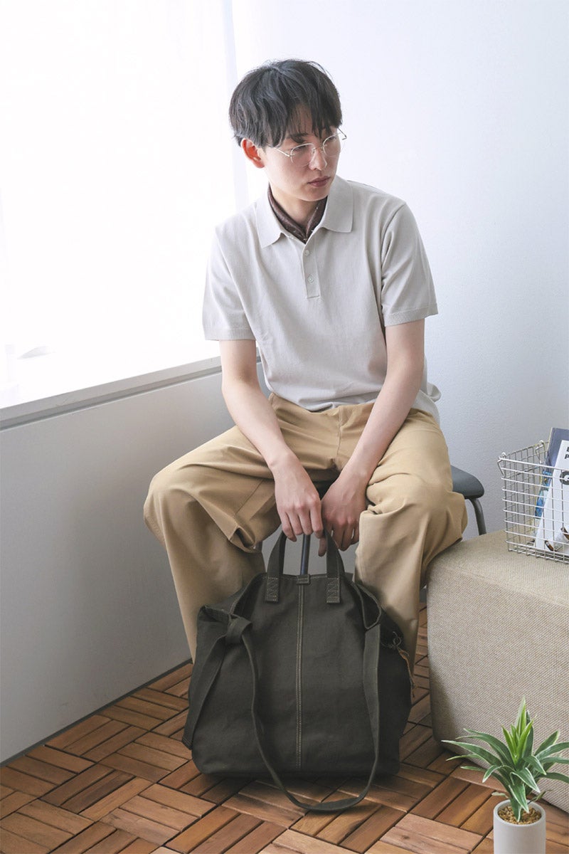 BAGGY PORT バギーポート 黒さび染め帆布 2WAYトートバッグ GRN-9607