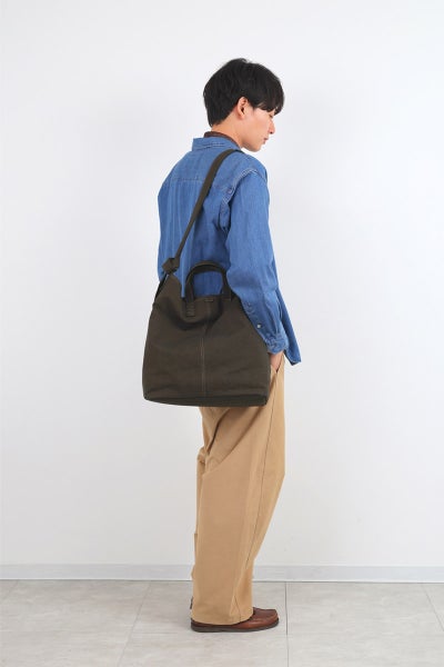 BAGGY PORT バギーポート 黒さび染め帆布 2WAYトートバッグ GRN-9607