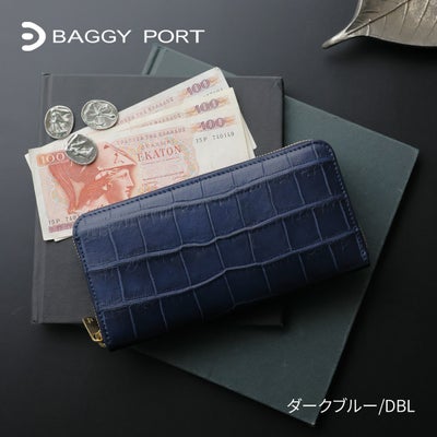 [メーカー取り寄せ商品] BAGGY PORT バギーポート 本藍染めクロコレザー 小銭入れ付き長財布（ラウンドファスナー式 ） ZWL-8000