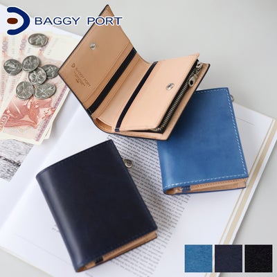 BAGGY PORT バギーポート 藍染めレザー 小銭入れ付き二つ折り財布 ZYS-082