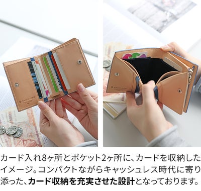 BAGGY PORT バギーポート 藍染めレザー 小銭入れ付き二つ折り財布 ZYS-082
