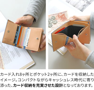 BAGGY PORT バギーポート 藍染型押ペイズリー 小銭入れ付き二つ折り財布 ZYS-189