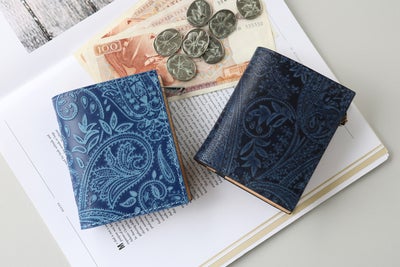 BAGGY PORT バギーポート 藍染型押ペイズリー 小銭入れ付き二つ折り財布 ZYS-189