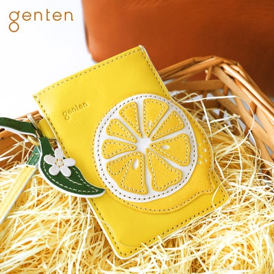 genten ゲンテン Fruit market フルーツマーケット はみ出しパスケース「レモン」 45045