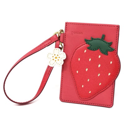 genten ゲンテン Fruit market フルーツマーケット はみ出しパスケース「いちご」 45046