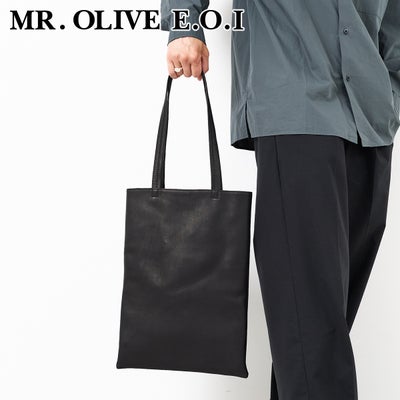 MR.OLIVE E.O.I ミスターオリーブ イーオーアイ IMPERMA-LEATHER インパーマレザー FLAT TOTE BAG (LARGE) ME637