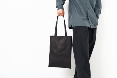 MR.OLIVE E.O.I ミスターオリーブ イーオーアイ IMPERMA-LEATHER インパーマレザー FLAT TOTE BAG (LARGE) ME637