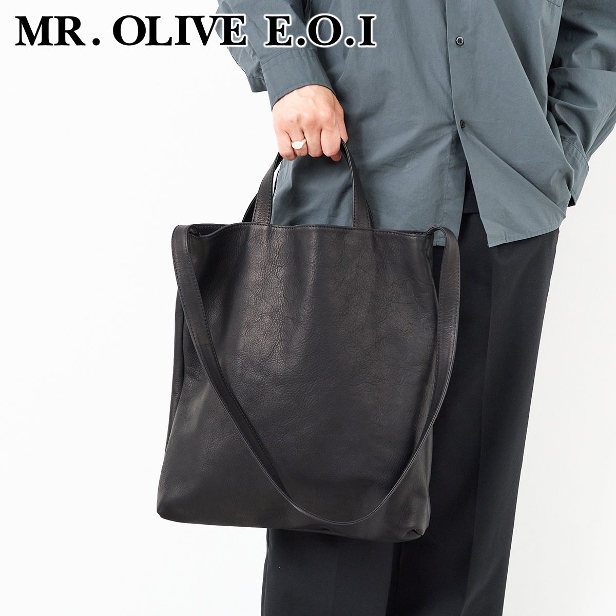 MR.OLIVE E.O.I ミスターオリーブ イーオーアイ IMPERMA-LEATHER インパーマレザー 2WAYTOTE BAG ME648