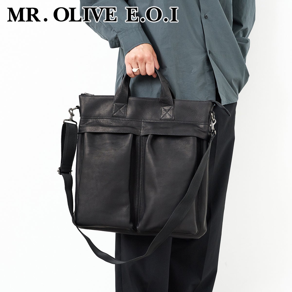 MR.OLIVE E.O.I ミスターオリーブ イーオーアイ IMPERMA-LEATHER インパーマレザー HELMET BAG ME666