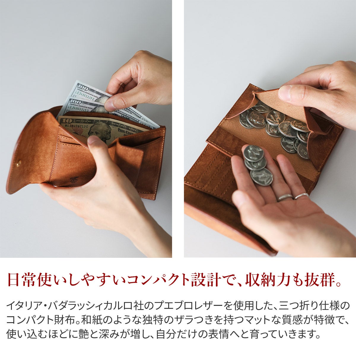 MR.OLIVE E.O.I ミスターオリーブ イーオーアイ PUEBLO LEATHER プエブロレザー COMPACT WALLET ME115P