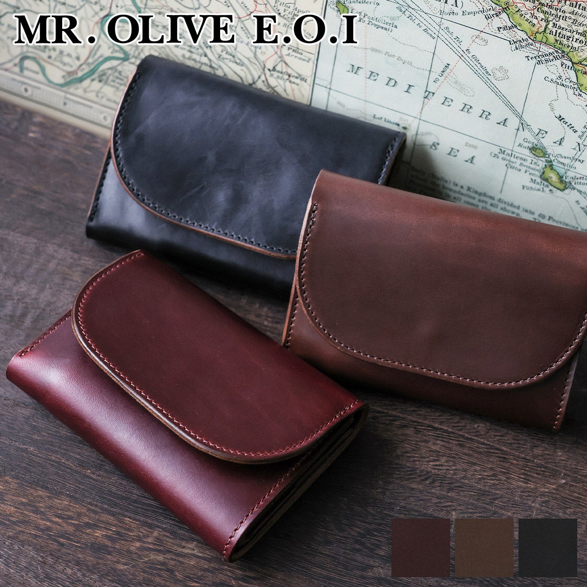 MR.OLIVE E.O.I ミスターオリーブ イーオーアイ HORWEEN CHROMEXCEL LEATHER ホーウィン クロムエクセルレザー COMPACT WALLET ME115H