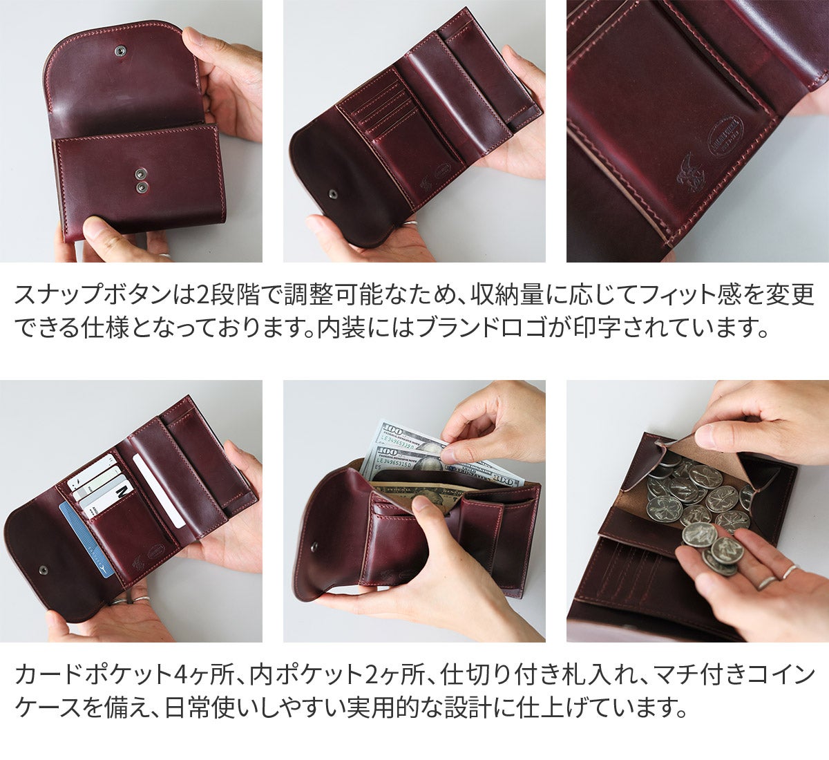 MR.OLIVE E.O.I ミスターオリーブ イーオーアイ HORWEEN CHROMEXCEL LEATHER ホーウィン クロムエクセルレザー COMPACT WALLET ME115H