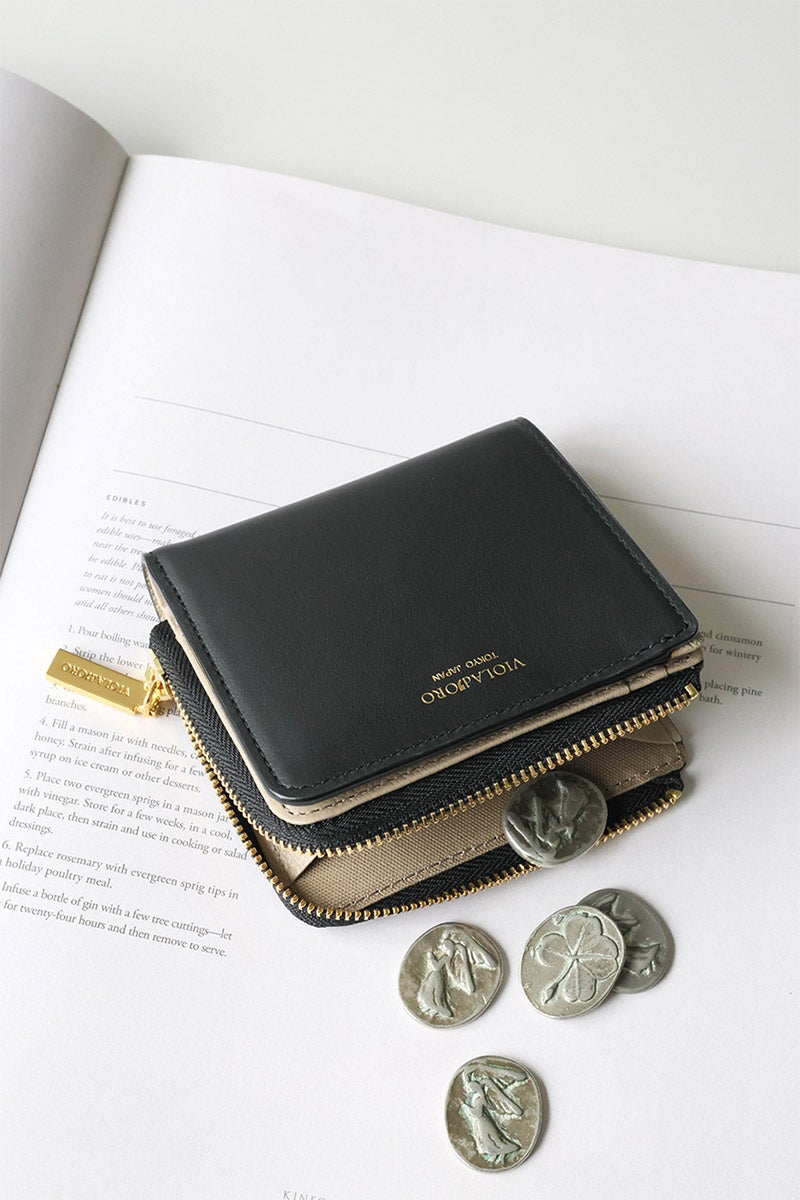 VIOLAd'ORO ヴィオラドーロ PORTA ポルタ 小銭入れ付き二つ折り財布（L字ファスナー式） V-5084