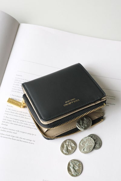 VIOLAd'ORO ヴィオラドーロ PORTA ポルタ 小銭入れ付き二つ折り財布（L字ファスナー式） V-5084