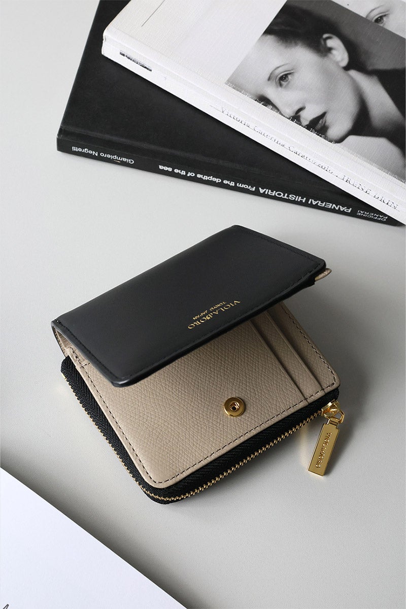 VIOLAd'ORO ヴィオラドーロ PORTA ポルタ 小銭入れ付き二つ折り財布（L字ファスナー式） V-5084