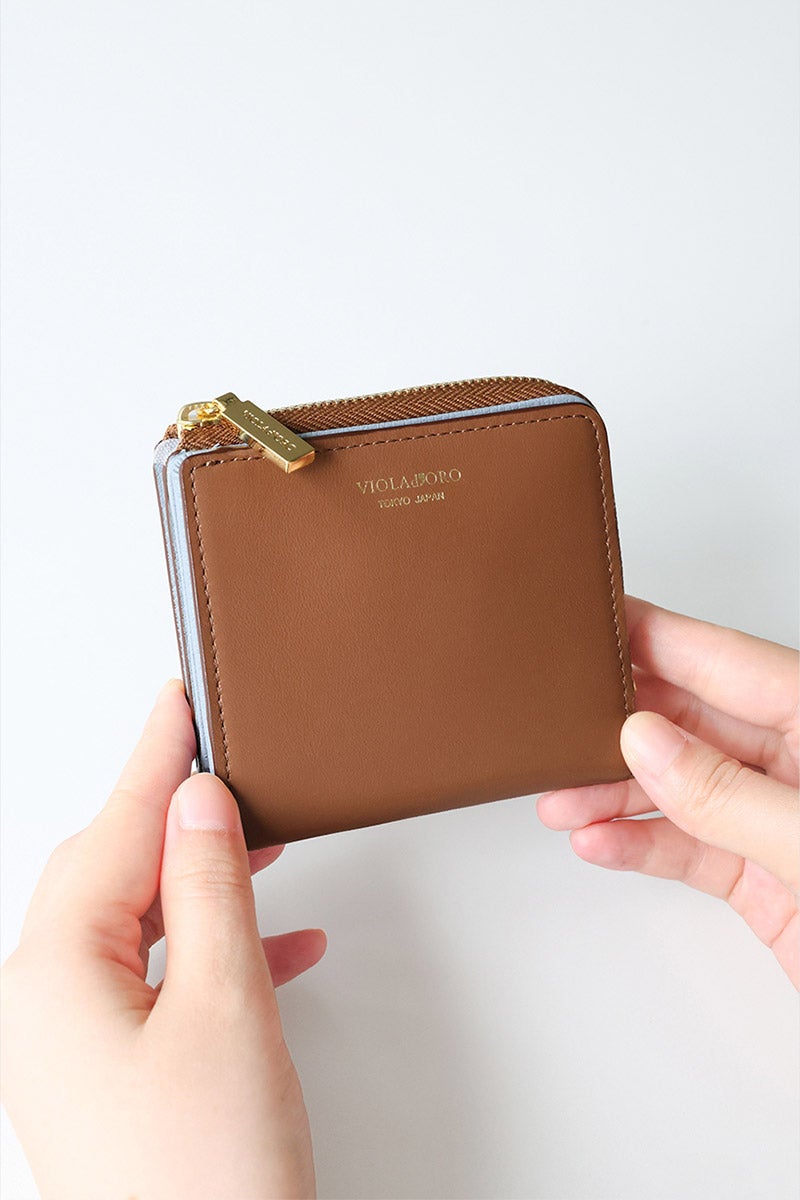 VIOLAd'ORO ヴィオラドーロ PORTA ポルタ 小銭入れ付き二つ折り財布（L字ファスナー式） V-5084
