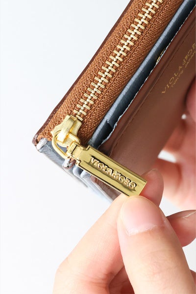 VIOLAd'ORO ヴィオラドーロ PORTA ポルタ 小銭入れ付き二つ折り財布（L字ファスナー式） V-5084