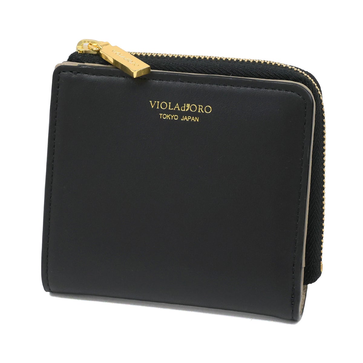 VIOLAd'ORO ヴィオラドーロ PORTA ポルタ 小銭入れ付き二つ折り財布（L字ファスナー式） V-5084