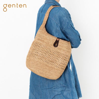 genten ゲンテン Colletto コレット かごバッグ ワンショルダーバッグ 紅茶染め 44938