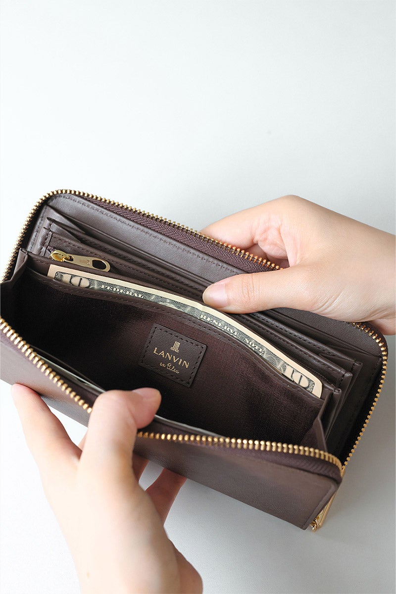 LANVIN en Bleu ランバン オン ブルー リュクサンブール 小銭入れ付き長財布（ラウンドファスナー式 ） 480119