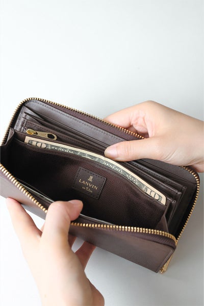 LANVIN en Bleu ランバン オン ブルー リュクサンブール 小銭入れ付き長財布（ラウンドファスナー式 ） 480119