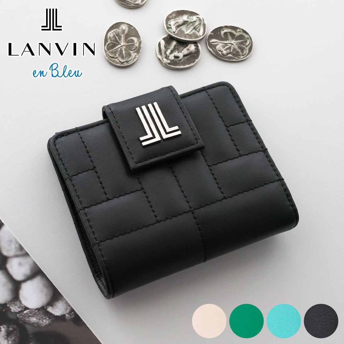 LANVIN en Bleu ランバン オン ブルー ベルシー 小銭入れ付き二つ折り財布 482663