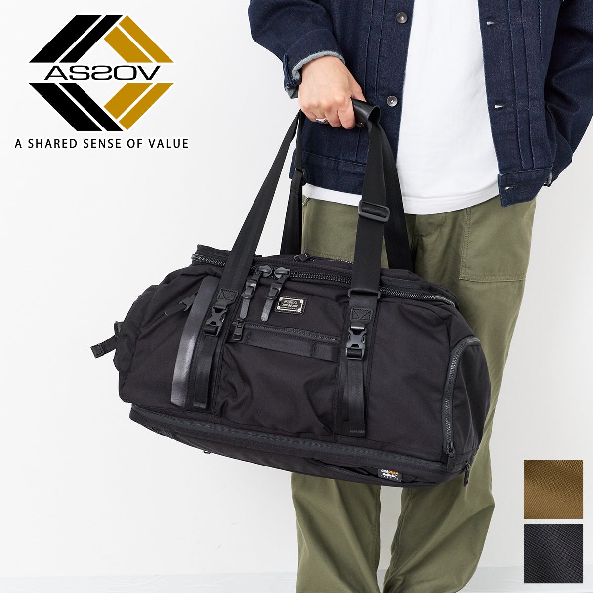 AS2OV アッソブ GOLF EXCLUSIVE BALLISTIC NYLON 2WAYBOSTON BAG