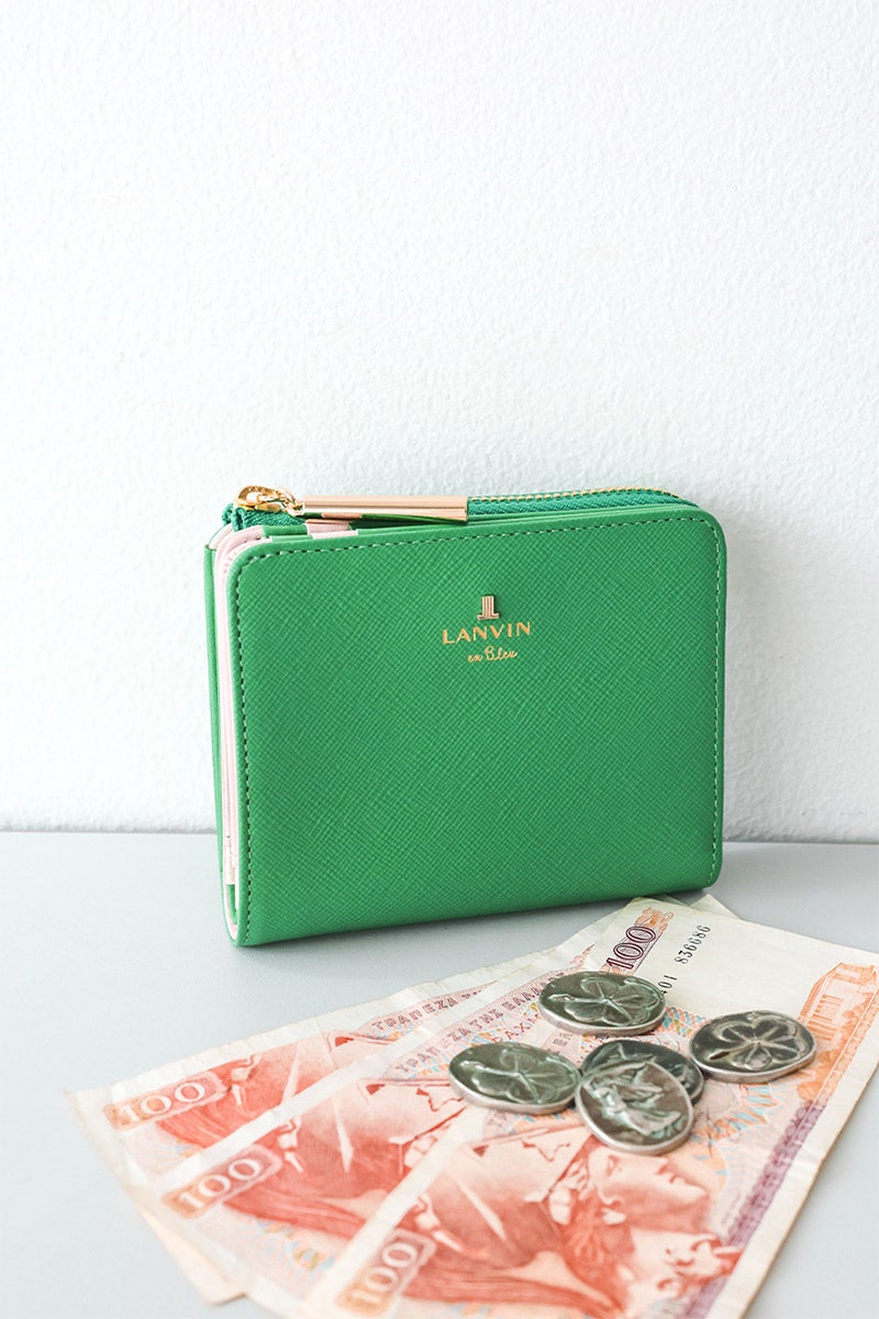 LANVIN en Bleu ランバン オン ブルー リュクサンブールカラー 小銭入れ付き二つ折り財布 482023