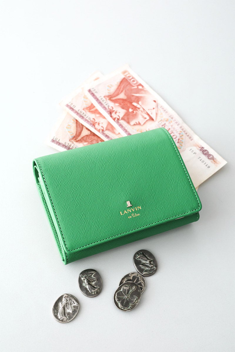 LANVIN en Bleu ランバン オン ブルー リュクサンブールカラー 小銭入れ付き二つ折り財布 482037