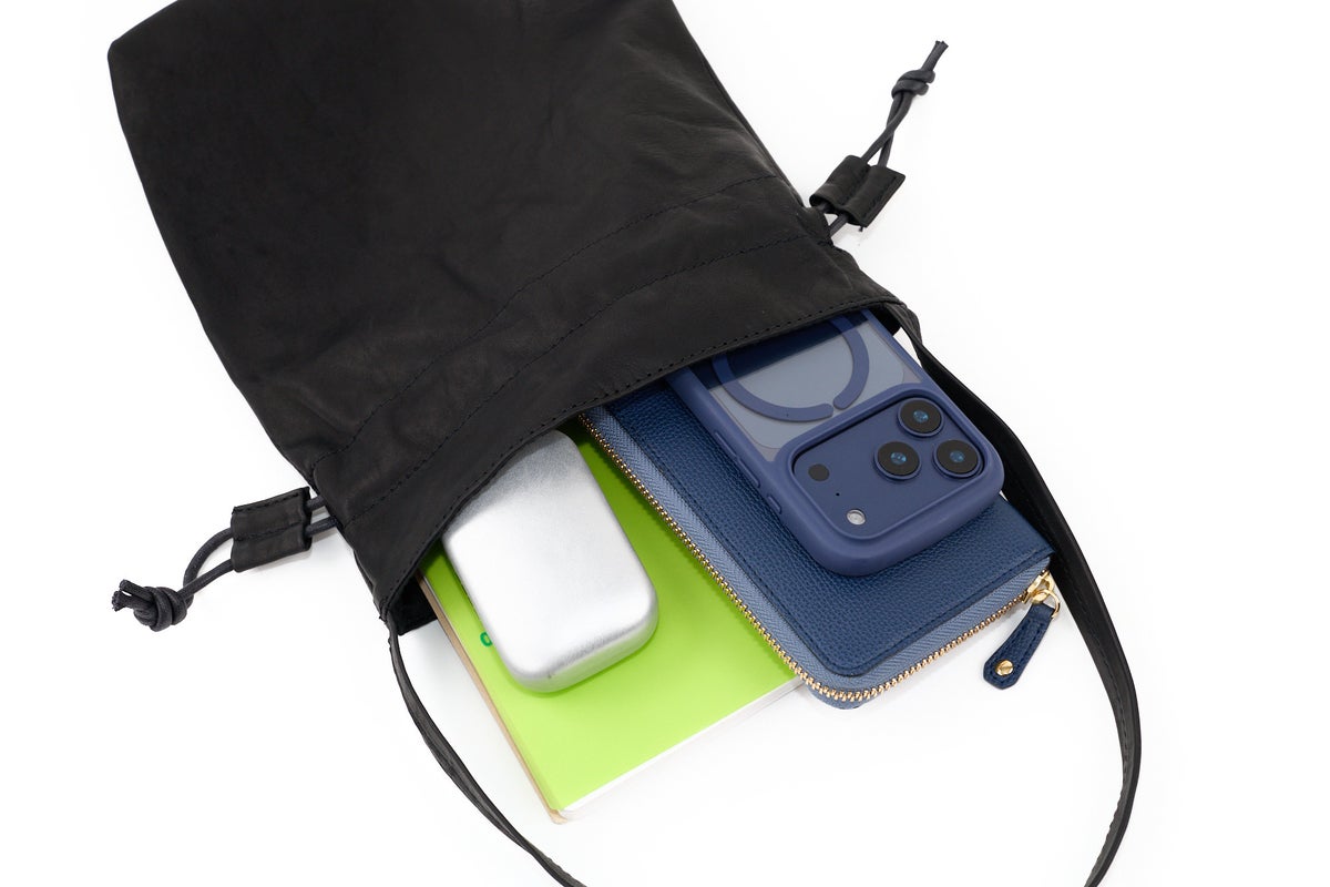MR.OLIVE E.O.I ミスターオリーブ イーオーアイ IMPERMA-LEATHER インパーマレザー DRAWSTRING BAG ME698