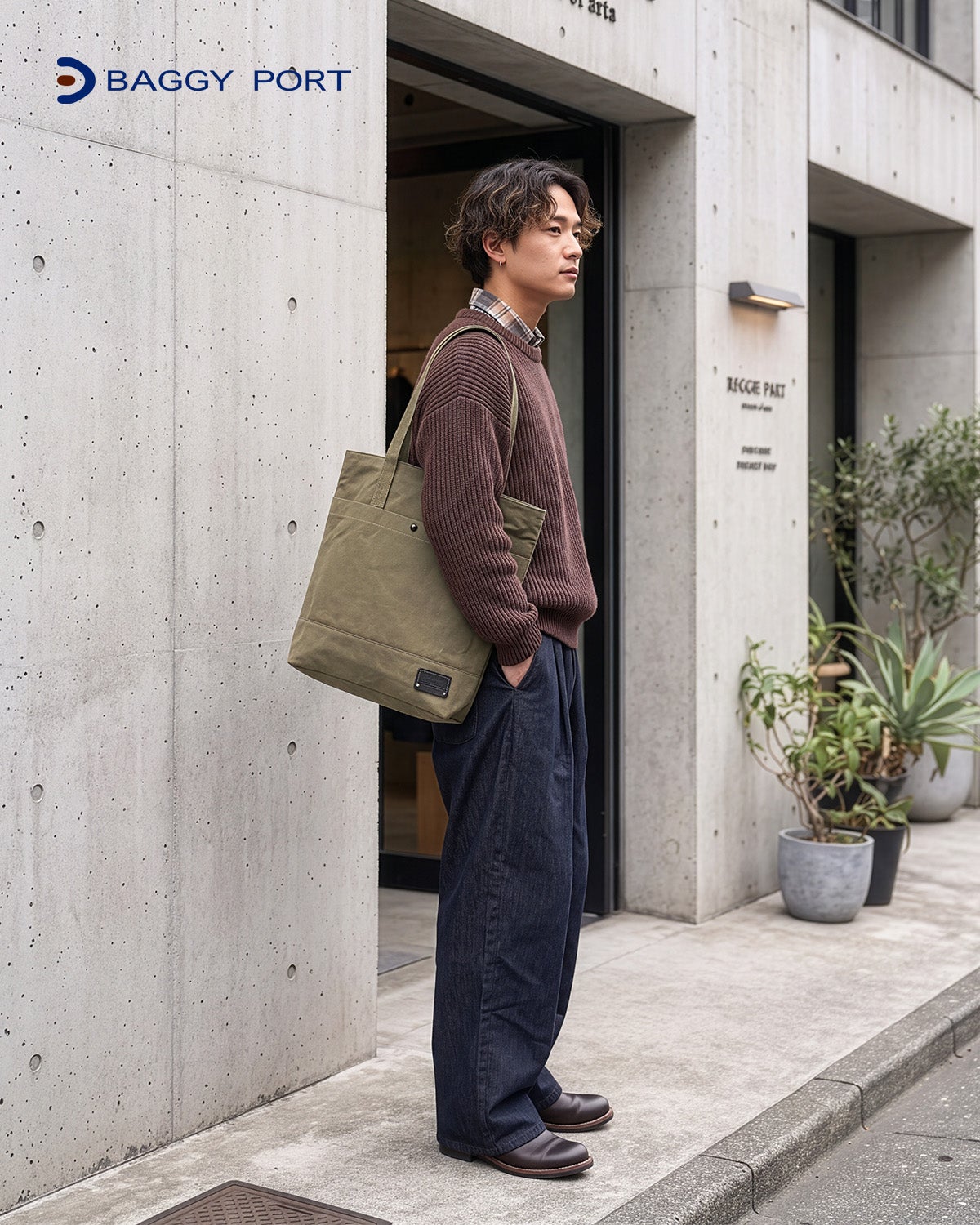 BAGGY PORT バギーポート ロウビキパラフィン 帆布 トートバッグ GRN-1514ST