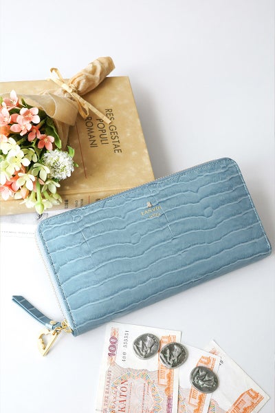 LANVIN en Bleu ランバン オン ブルー マゼンダ 小銭入れ付き長財布（ラウンドファスナー式 ） 481681