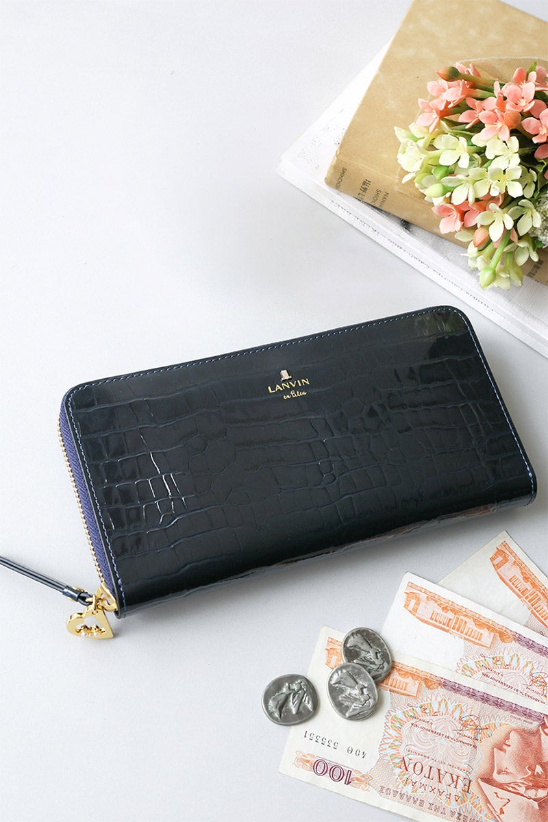 LANVIN en Bleu ランバン オン ブルー マゼンダ 小銭入れ付き長財布（ラウンドファスナー式 ） 481681