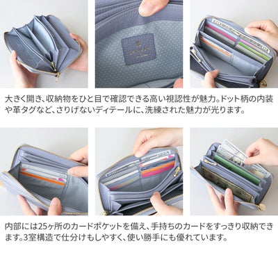LANVIN en Bleu ランバン オン ブルー メラニー 小銭入れ付き長財布（ラウンドファスナー式 ） 483220