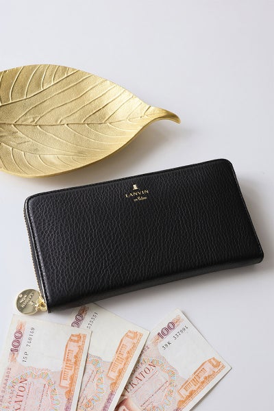 LANVIN en Bleu ランバン オン ブルー メラニー 小銭入れ付き長財布（ラウンドファスナー式 ） 483220
