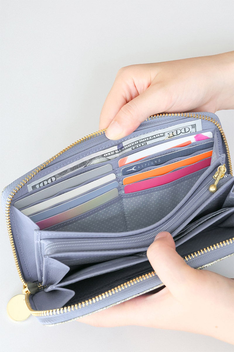 LANVIN en Bleu ランバン オン ブルー メラニー 小銭入れ付き長財布（ラウンドファスナー式 ） 483220