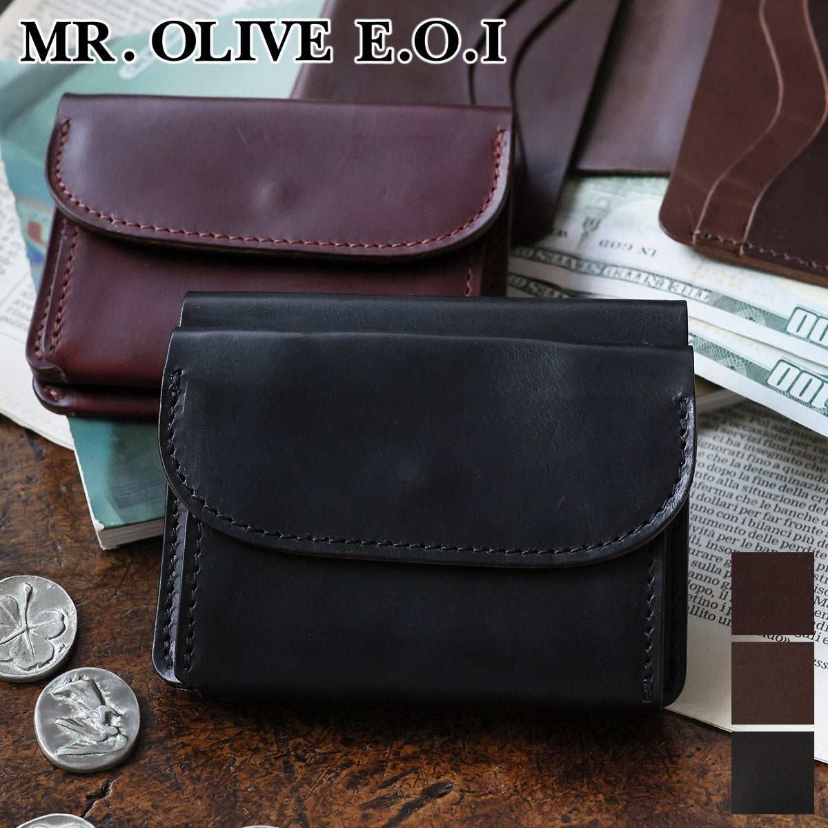 MR.OLIVE E.O.I ミスターオリーブ イーオーアイ HORWEEN CHROMEXCEL LEATHER ホーウィン クロムエクセルレザー MINI WALLET ME116H