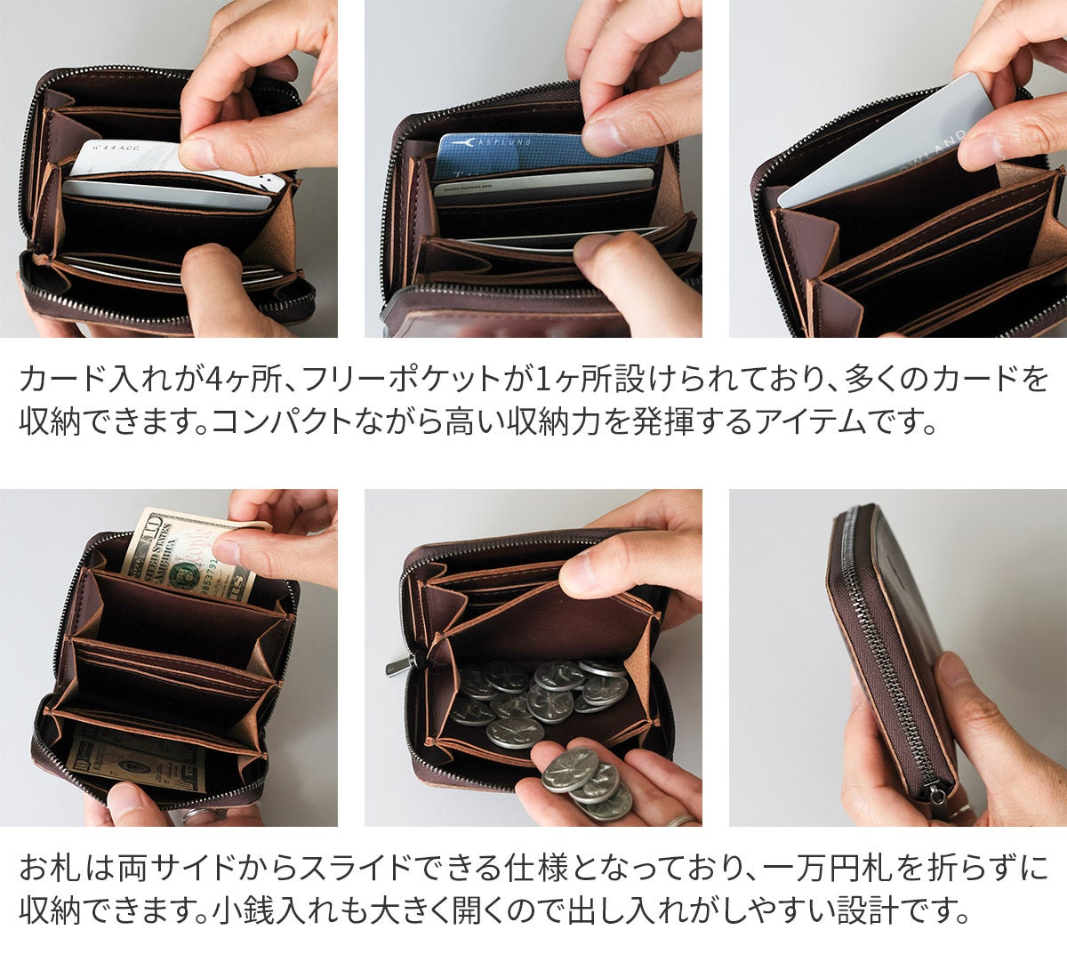 MR.OLIVE E.O.I ミスターオリーブ イーオーアイ HORWEEN CHROMEXCEL LEATHER ホーウィン クロムエクセルレザー COMPACT ZIP WALLET ME123H