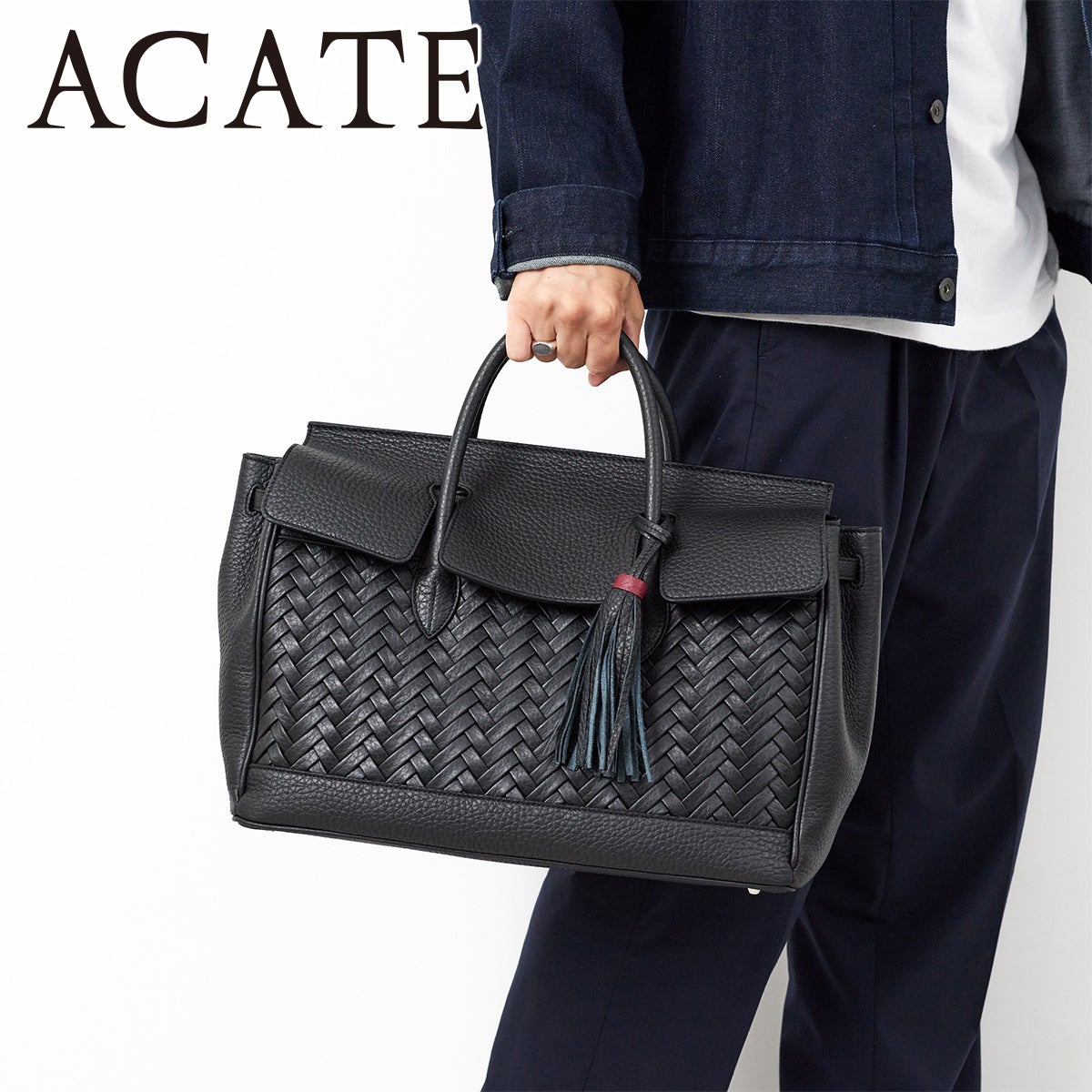 [メーカー取り寄せ商品] ACATE アカーテ OSTRO2-SS INTRECCIATO オストロ2 SSサイズ イントレチャート フラップボストンバッグ (SSサイズ) ACT-OSTRO2-SS-INT
