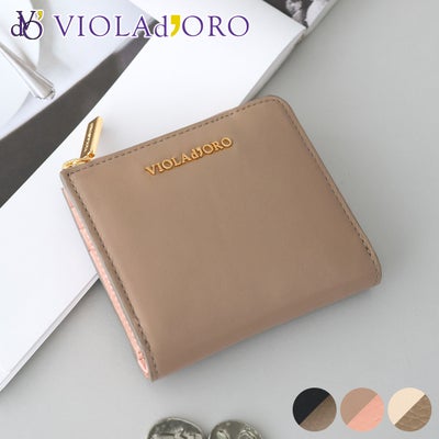 VIOLAd'ORO ヴィオラドーロ PORTA ポルタ 小銭入れ付き二つ折り財布（L字ファスナー式） V-5089